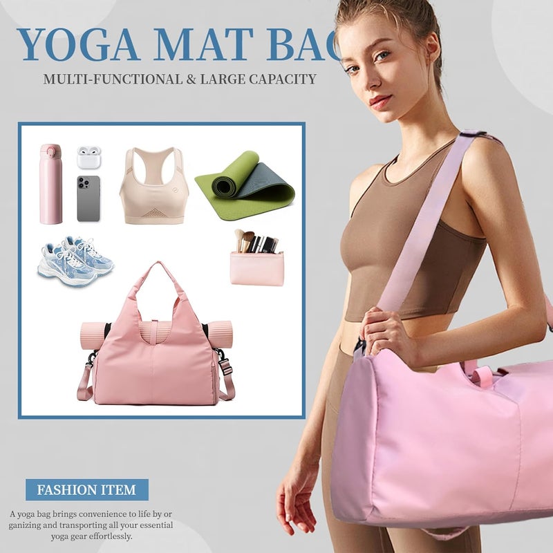 FULONEEI Yoga Mat Bag, Sport yoga Gym Bag for women, Lightweight yoga mat bag carrier with Yoga Strap, Carryall Yoga Tote Bag - Image 2